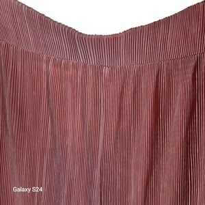 Open Edit Pink Pleated Wide Leg Lounge Pants Size 2X Cropped Flounce Hem‎